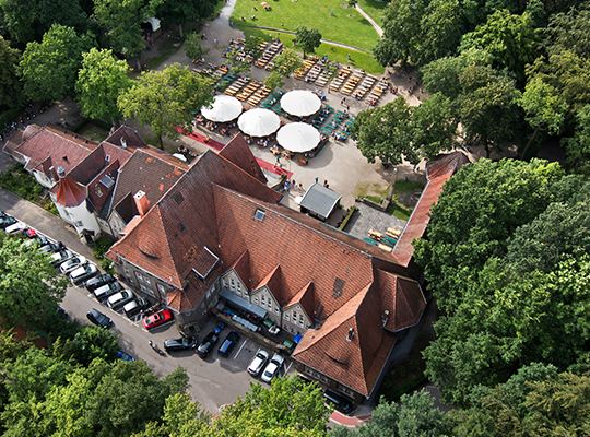 Luftansicht vom Stadtwaldhaus in Krefeld